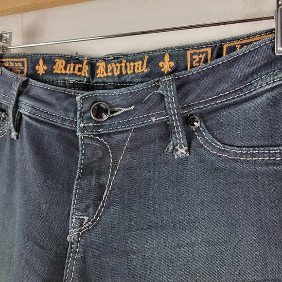 Rock Revival Lexi Super Skinny Low Mid Rise Rhinestone Sequin Bling Jeans Long - Picture 6 of 11